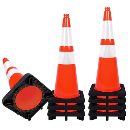 Traffic Cones 28 inch Orange 8 Pack Heavy Duty Safety Cones