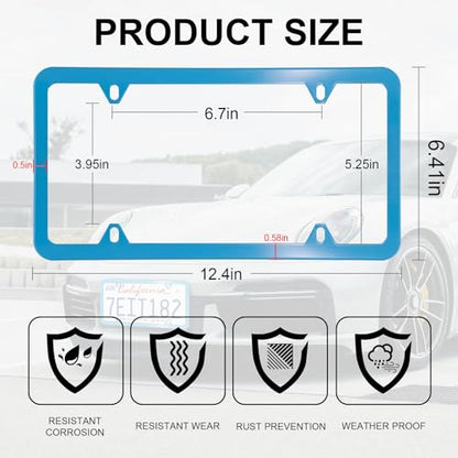 4 Holes Stainless Steel License Plate Frames