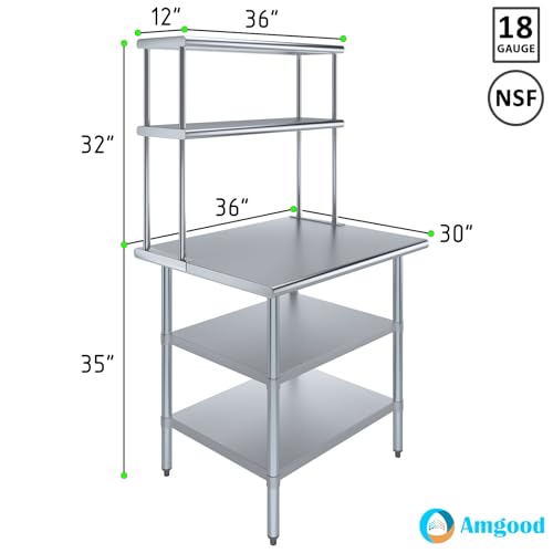 Stainless Steel Work Table with 2 Shelves