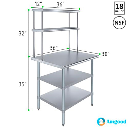 Stainless Steel Work Table with 2 Shelves