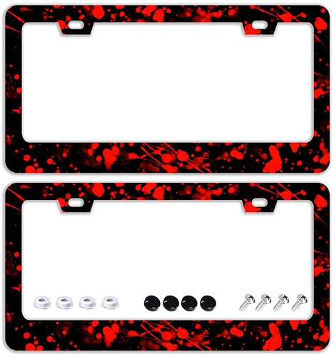 Blood Splattered Red Black License Plate Frames