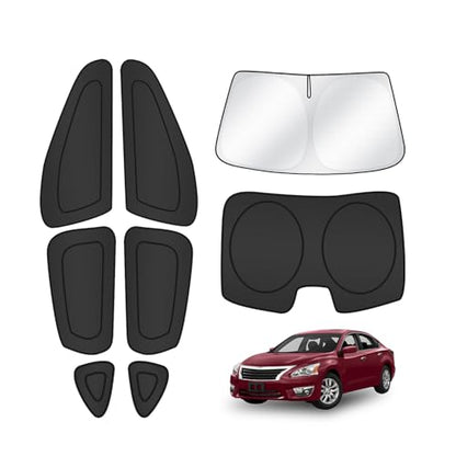 Windshield Sun Shade for Nissan Altima 2013 2014 2015 2016 2017 2018 Car Window Shades Thicken UV Block and Blackout Privacy Foldable Sunshades 8PCS Accessories Keep Cool Sun Visor Covers (8 Count)