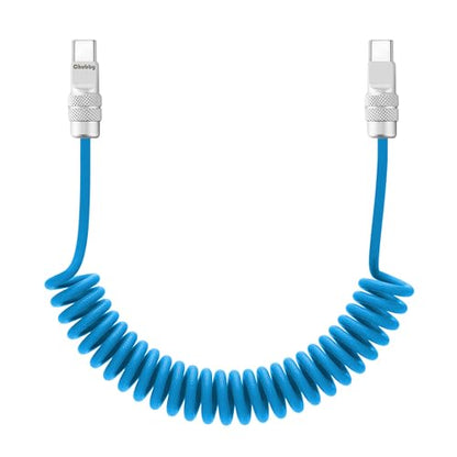USB C to C 240W Braided Coiled Charging Cable