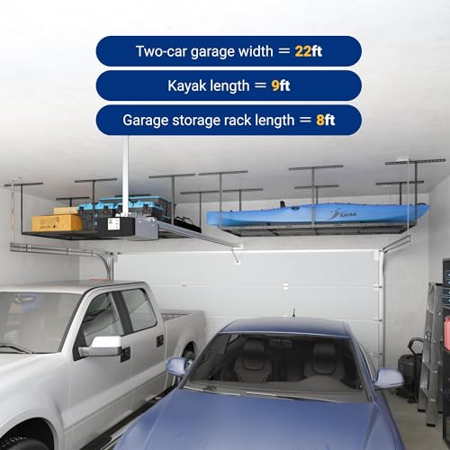 4x8 Overhead Garage Storage Rack with Safety Rails