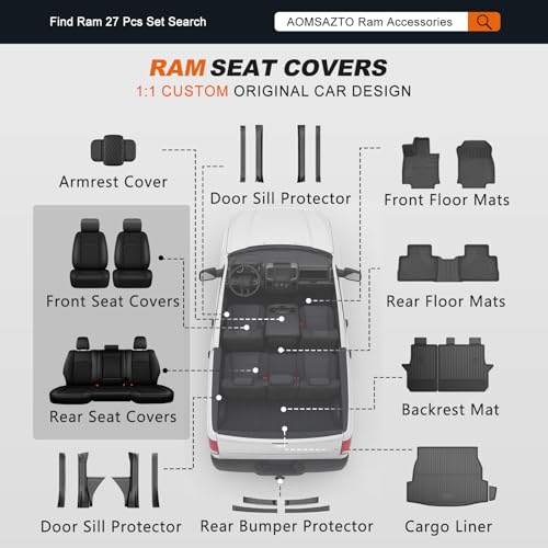 Custom Fit Seat Covers for Ram 1500 & 2500 2009 (4 Count)