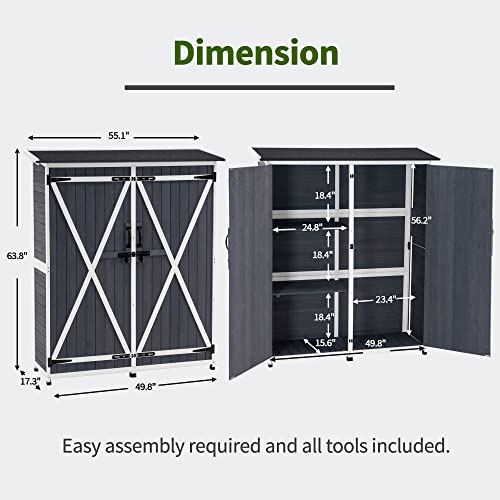 Outdoor Storage Cabinet with Shelves