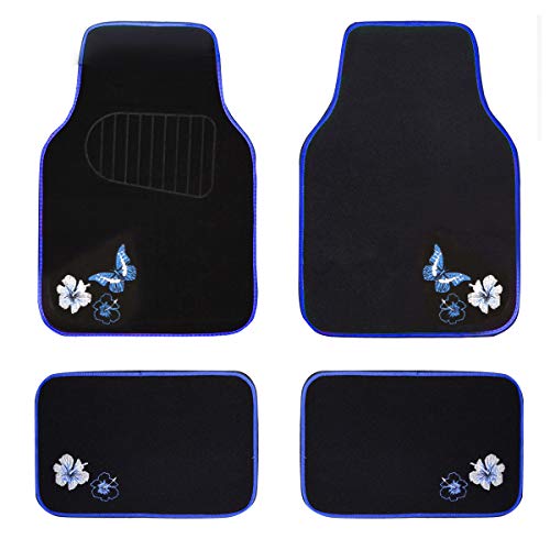 Universal Fit Embroidery Butterfly and Flower Car Floor Mats