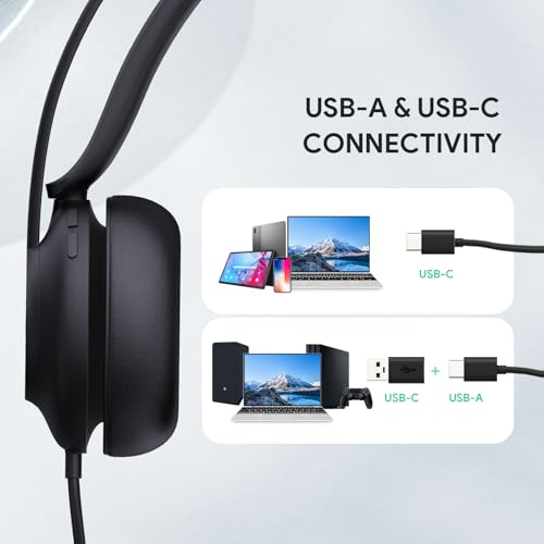 UH37 USB Headset with Mic Mono Wired Headphone for Office USB