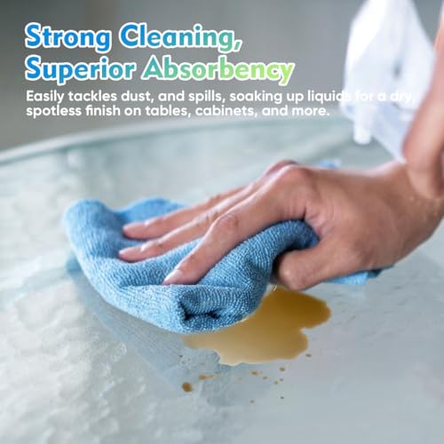 Blue Microfiber Cleaning Cloth 12 Pack (12 Count)