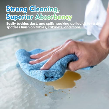 Blue Microfiber Cleaning Cloth 12 Pack (12 Count)