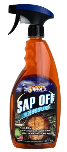 Sap Off, Fast-Acting Sap, Pine Tar & Bug Remover Spray, 16 Fl Oz, Non-Abrasive Formula Safe for Paint, Glass & Plastic, Removes Dried-On Sap, Tar, and Bug Residue Quickly (22 Fl Oz)