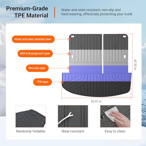 Fuel Cargo Mat Backrest Mats Compatible with 2026 Palisade