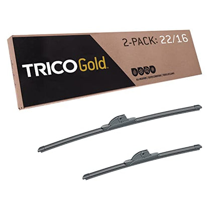 Gold™ (18-2216) 22 & 16 Inch Pack of 2 Automotive Replacement Windshield Wiper Blades Premium All Weather Beam Blade for Select Vehicle Models