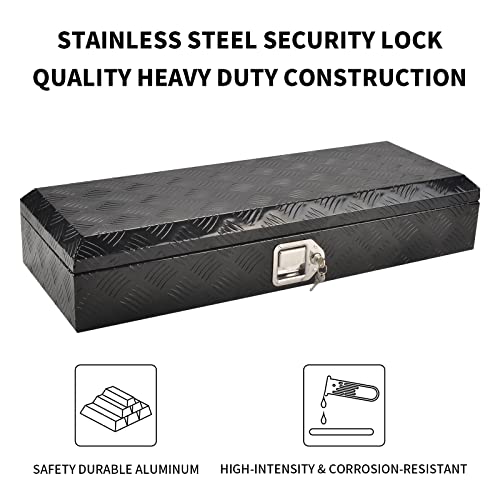 34.5In Aluminum Tool Box 5 Bar Tread ToolBox for Truck Bed Car Outdoor