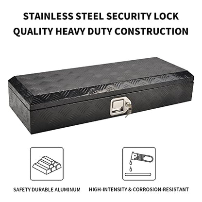34.5In Aluminum Tool Box 5 Bar Tread ToolBox for Truck Bed Car Outdoor