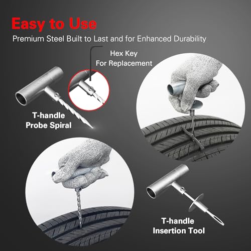 80 pcs Universal Tire Repair Kit with Plugs Heavy Duty Professional