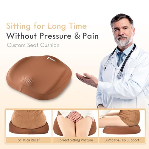 Memory Foam Seat Cushion for Car and Lumbar Support Headrest Pillow Ergonomic Car Seat Back Support Neck Pillow for Driving Truck Driver Seat Cushion Lumbar Pillows for Back Pain Relief