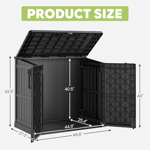 Waterproof Outdoor Storage Box 36 Cu Ft with Lockable Doors
