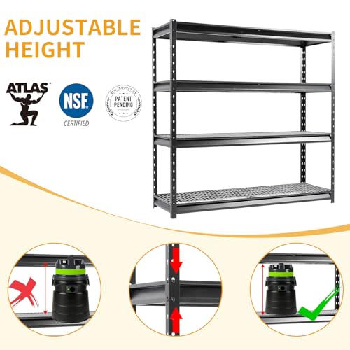 THE Atlas 72" W Heavy Duty Garage Shelving Load 8000 Lbs