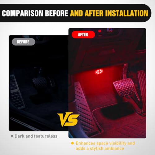 2 PCS 7 Colors Wireless Magnetic RGB LED Interior Lights