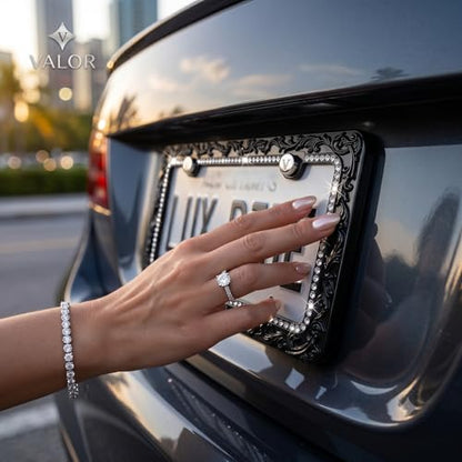 Metal License Plate Frames with Rhinestones
