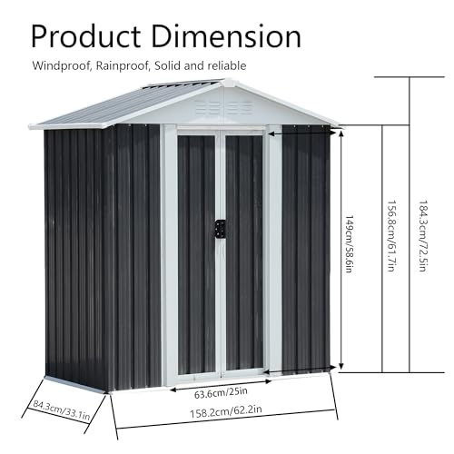 5x3 FT Outdoor Storage Shed
