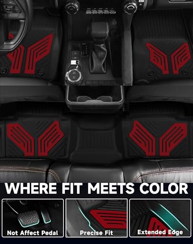 Premium Color TPE Floor Mats for Toyota Tacoma 2024 2025 2026 Double Cab Auto Tran