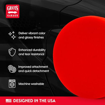 5.5” Red Foam Waxing Pads for Car Detailing (2 Count)
