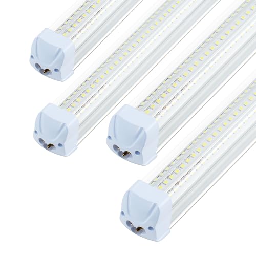 4PCS 4FT LED Shop Lights 60W 9600LM 6500K T8 V (10 Count)