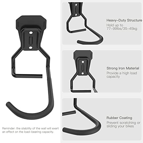Bike Wall Mount with Fixed Hook (4 Count)