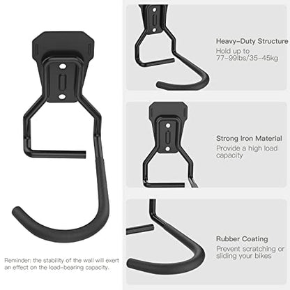 Bike Wall Mount with Fixed Hook (2 Count)