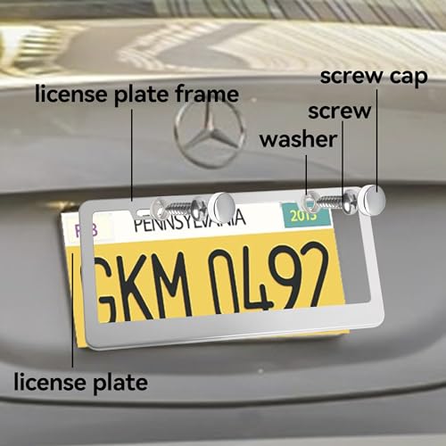 Premium Chrome License Plate Frames with 2 Anti