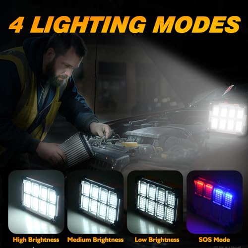 120W Solar Rechargeable 144 LED Work Light