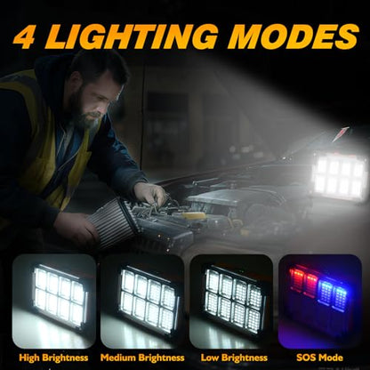 120W Solar Rechargeable 144 LED Work Light