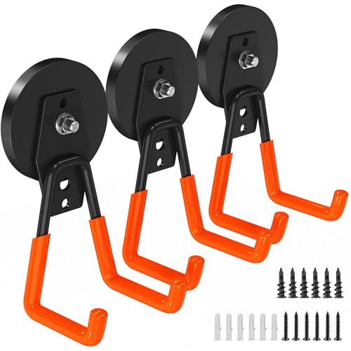 3Pcs Large Magnetic Hooks Heavy Duty for Garage (3 Count)