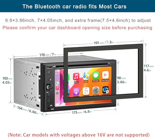 Double Din Car Stereo with CD