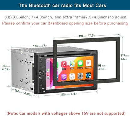Double Din Car Stereo with CD