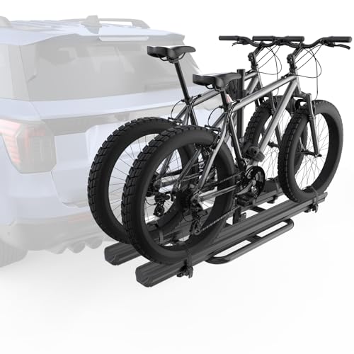 Aluminum 2 EBikes Rack Foldable 2'' Hitch Mounted Carrier Racks w