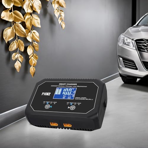 2-Bank(10A/Bank) Car Battery Charger, 12V 24V Lead-Acid, LiFePo4 Chargers