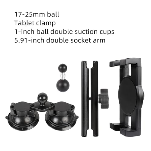 Dual Suction Cup Tablet Holder Mount for Personal Airplane