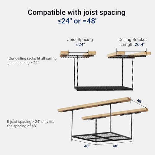 4x4ft Overhead Garage Storage Rack
