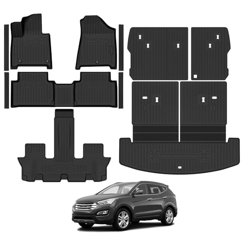 Custom Fit Floor Mats for 2024 2025 2026 Hyundai Santa Fe 7 Seats