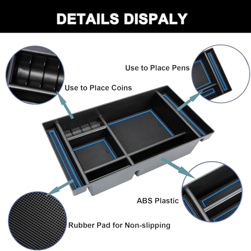 Center Console Organizer for Chevy Silverado & GMC Sierra Blue Trim