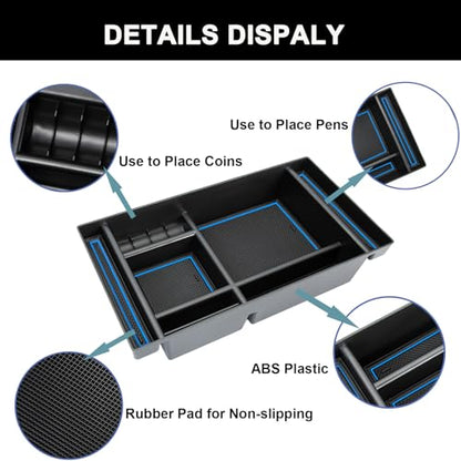 Center Console Organizer for Chevy Silverado & GMC Sierra Blue Trim