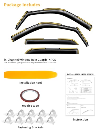 Window Visors Rain Guards for 2019 (4 Count)