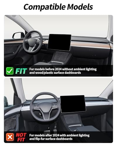 Dashboard Cover Wrap and Front Door Inner Armrest Panel Cover Trim Compatible with Tesla Model 3 2021