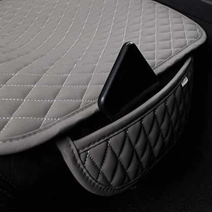 Pu Leather Car Seat Bottom Covers Protectors Include 1 Pair Front Driver Seat Pad Mat and 1 Rear Bench Cover Universal Fit 90% Vehicles