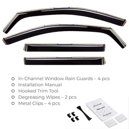 Window Deflectors Smoke Tinted in (4 Count)