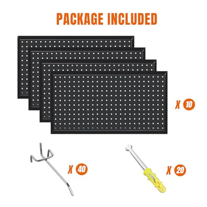 48x24 Inch Metal Pegboard Wall Organizer (40 Count)
