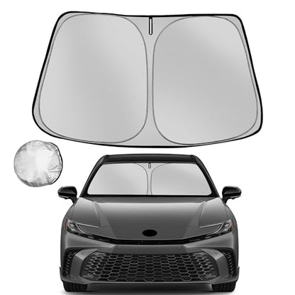 Windshield Sun Shade for 2025 2026 Toyota Camry Foldable Sun Sunshade for Car Front Window Blocks UV Rays and Heat Automotive Interior Protector Custom Fit Accessories